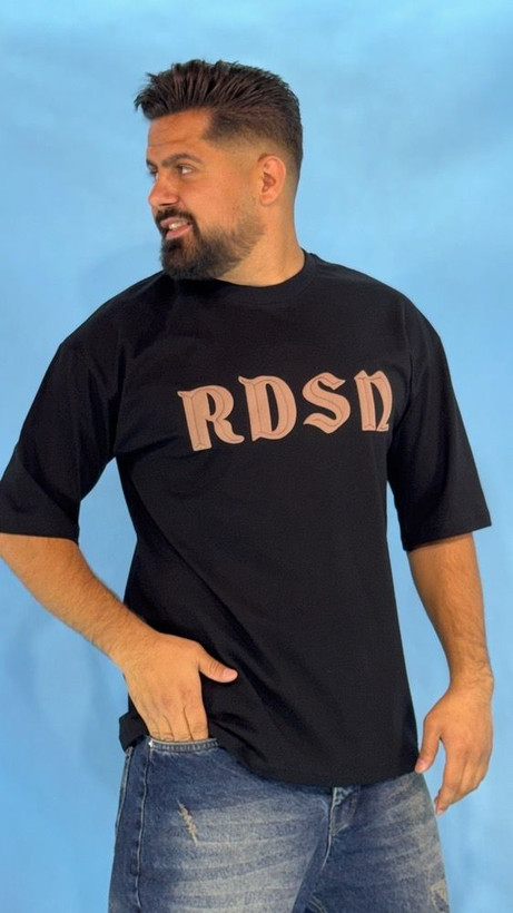 تیشرت اسپرت مشکی طرح RDSD دو رو چاپ یقه گرد خرید مستقیم از تولیدکننده با ضمانت